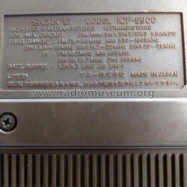 Skysensor ICF-5900 Radio Sony Corporation; Tokyo, build 1975