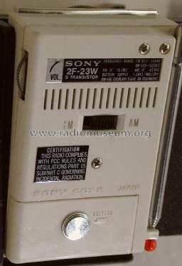 Solid State 9 Transistor 2F-23W; Sony Corporation; (ID = 2771492) Radio