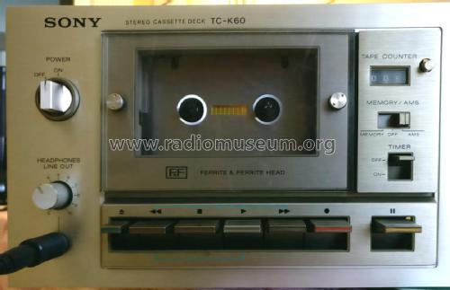 Stereo Cassette Deck TC-K60; Sony Corporation; (ID = 2128050) Ton-Bild