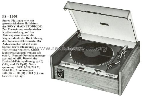 Servo Turntable System PS-1800; Sony Corporation; (ID = 2218340) R-Player