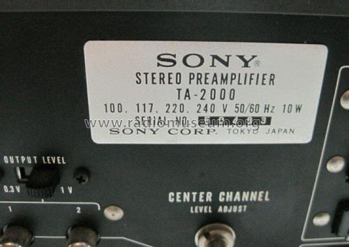 Stereo Preamplifier TA-2000; Sony Corporation; (ID = 2719333) Ampl/Mixer