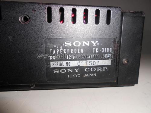 Auto Stereo Cassette-Corder Tapecorder TC 3100; Sony Corporation; (ID = 2396441) R-Player