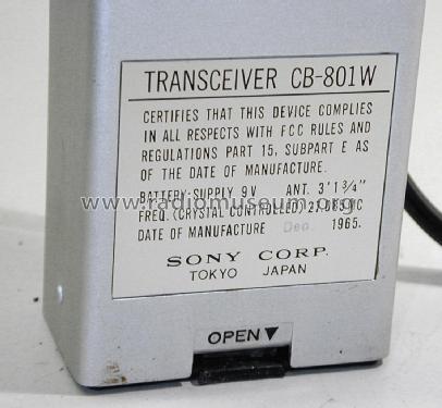 Transceiver CB801W; Sony Corporation; (ID = 2482290) Citizen