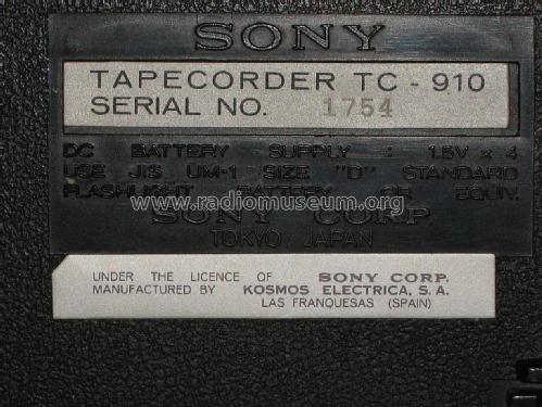 Tapecorder TC-910; Sony España; Hispano (ID = 3119807) Sonido-V