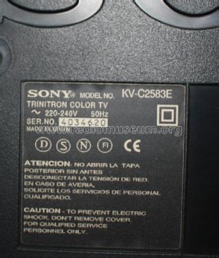 Trinitron Colour TV KV-C2583E; Sony España; Hispano (ID = 2764193) Television