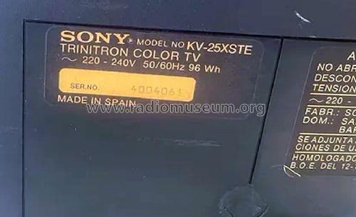 Trinitron KV-25XSTE ; Sony España; Hispano (ID = 3118449) Televisión