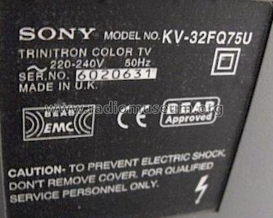 Trinitron Color TV KV-32FQ75U Ch= AE-5A, SCC-Q46B-A; Sony Corporation; (ID = 837631) Télévision
