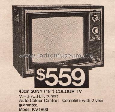 Trinitron KV-1800AS; Sony Australia Pty. (ID = 3005177) Televisore