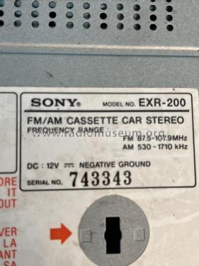 FM/AM Cassette Car Stereo EXR-200; Sony Corporation; (ID = 2832817) Car Radio