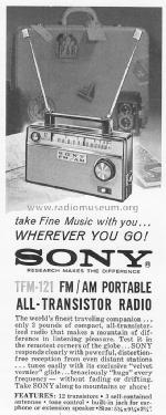 12 Transistor AM/FM TFM121; Sony Corporation; (ID = 1605643) Radio