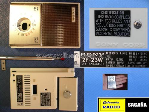 Solid State 9 Transistor 2F-23W; Sony Corporation; (ID = 689673) Radio