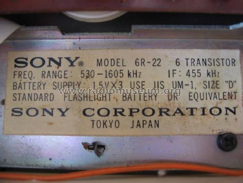 6R-22; Sony Corporation; (ID = 844156) Radio
