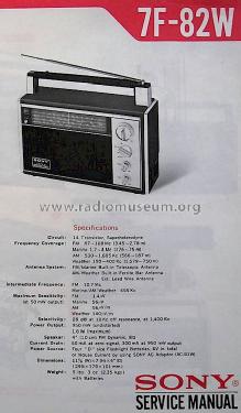 7F-82W; Sony Corporation; (ID = 814021) Radio