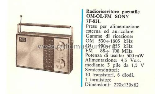 7F-83L; Sony Corporation; (ID = 2094136) Radio