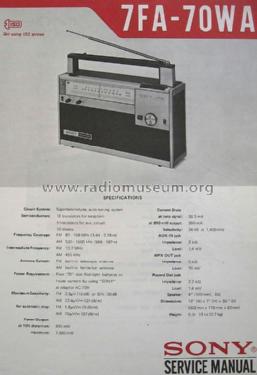 7FA-70WA; Sony Corporation; (ID = 814023) Radio