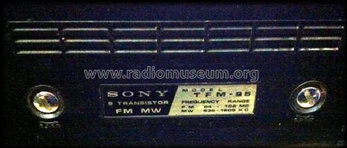 Nine Transistor TFM-95; Sony Corporation; (ID = 1531756) Radio