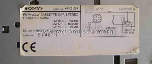 FM/MW/LW Cassette Car Stereo XR-C5100R; Sony Corporation; (ID = 1447130) Car Radio