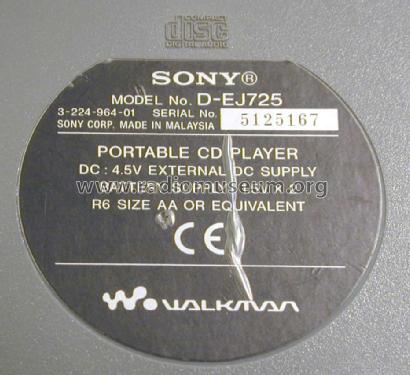 CD Walkman G-Protection D-EJ725; Sony Corporation; (ID = 1469603) R-Player