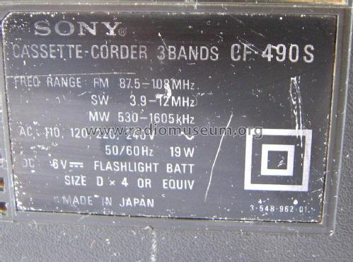 Cassette-Corder 3 Bands CF-490S; Sony Corporation; (ID = 1429866) Radio