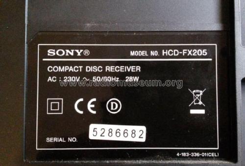 Compact Disc Receiver HCD-FX205; Sony Corporation; (ID = 2053316) Radio