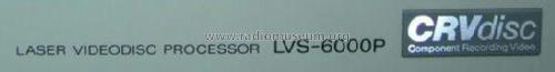 CRVdisc Laser Videodisc Processor LVS-6000P; Sony Corporation; (ID = 1021566) Reg-Riprod