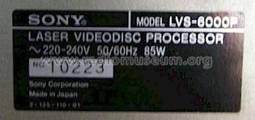 CRVdisc Laser Videodisc Processor LVS-6000P; Sony Corporation; (ID = 1021571) Reg-Riprod