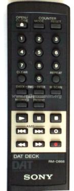 DAT Deck Remote RM-D868; Sony Corporation; (ID = 1837814) Misc