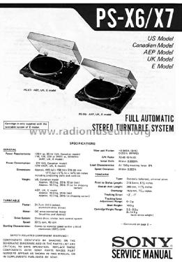 Direct Drive Stereo Turntable System PS-X6; Sony Corporation; (ID = 1635671) R-Player