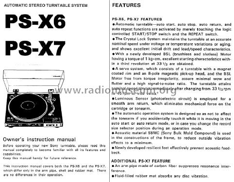 Direct Drive Stereo Turntable System PS-X6; Sony Corporation; (ID = 1635673) R-Player