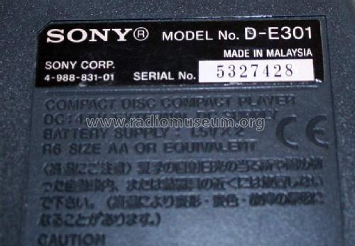 Discman D-E301; Sony Corporation; (ID = 1305712) Sonido-V