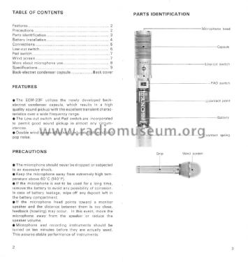 Electret Condenser Microphone ECM-23F; Sony Corporation; (ID = 1698423) Microphone/PU