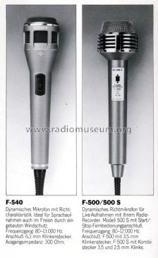 F-540; Sony Corporation; (ID = 2076541) Microphone/PU