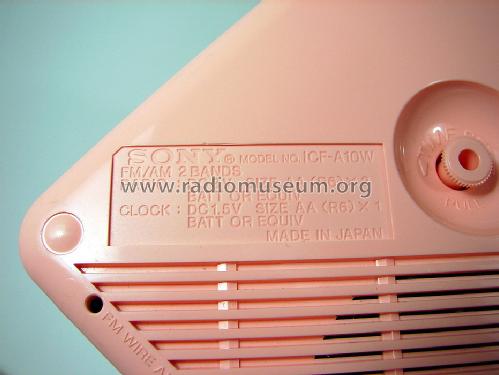 FM/AM Clock Radio ICF-A10W; Sony Corporation; (ID = 1483650) Radio