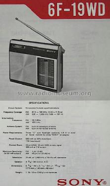 FM/AM Solid State 6F-19WD; Sony Corporation; (ID = 824111) Radio