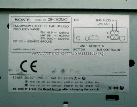 FM/MW/SW Cassette Car Stereo XR-C202 MK2; Sony Corporation; (ID = 2026340) Autoradio