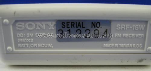 Walkman FM Receiver SRF-16W; Sony Corporation; (ID = 1518860) Radio