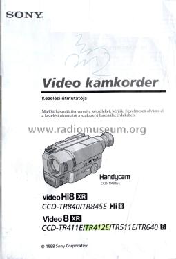 Handycam - Video Camcorder CCD-TR511E; Sony Corporation; (ID = 1827469) Ton-Bild