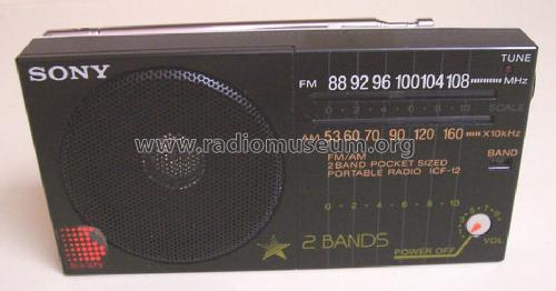 FM/AM 2Band Pocket Sized Portable Radio ICF-12; Sony Corporation; (ID = 1217349) Radio