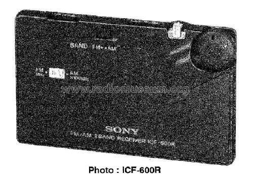 ICF-600R; Sony Corporation; (ID = 1079746) Radio