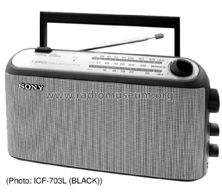 ICF-703 Radio Sony Corporation; Tokyo, build 2000 ?, 1 pictures |  Radiomuseum