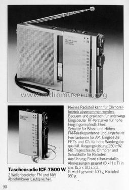 ICF-7500W; Sony Corporation; (ID = 1719761) Radio