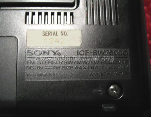 ICF-SW7600G; Sony Corporation; (ID = 1425749) Radio