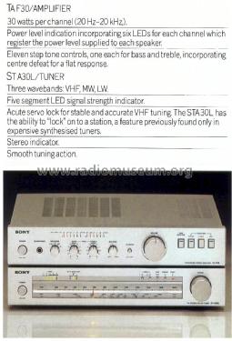 Integrated Stereo Amplifier TA-F30; Sony Corporation; (ID = 1725796) Verst/Mix