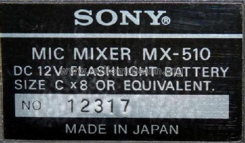 Mic Mixer MX-510; Sony Corporation; (ID = 1889915) Ampl/Mixer