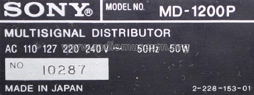 Multisignal Distributor MD-1200P; Sony Corporation; (ID = 1504884) Altri tipi