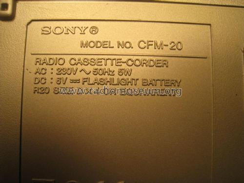 Radio Cassette-Corder CFM-20; Sony Corporation; (ID = 2071218) Radio