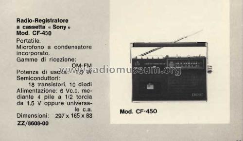 Cassette-Corder / FM-AM CF-450; Sony Corporation; (ID = 1477992) Radio