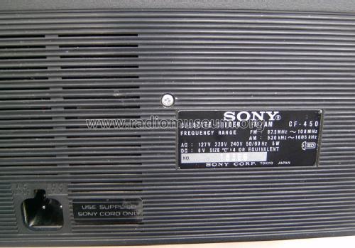 Cassette-Corder / FM-AM CF-450; Sony Corporation; (ID = 1545314) Radio