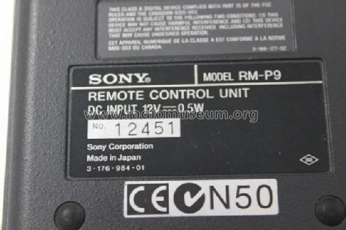 Remote Control Unit RM-P9; Sony Corporation; (ID = 1747072) Divers