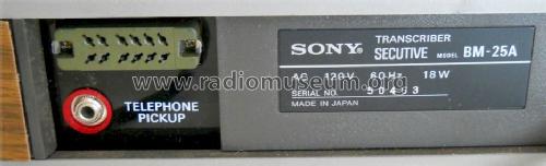 Secutive Transcriber BM-25A; Sony Corporation; (ID = 1191995) R-Player